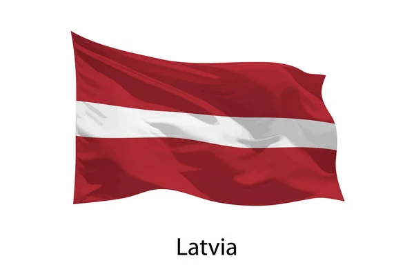Realista Acenando Bandeira Letónia Isolado Modelo Para Design Iposter — Vetor de Stock