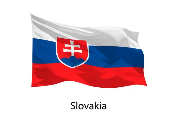 Realistic Waving Flag Slovakia Isolated Template Iposter Design — Stock Vector