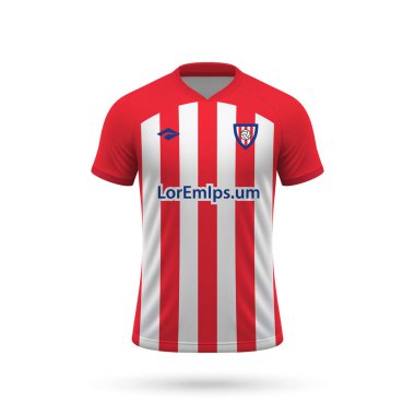 Atletico tarzı 3D gerçekçi futbol forması, futbol takımı 2023 için gömlek şablonu