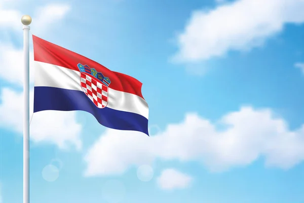 Прапор Хорватії Фоні Неба Шаблон Дизайну Плакатів День Незалежності — стоковий вектор