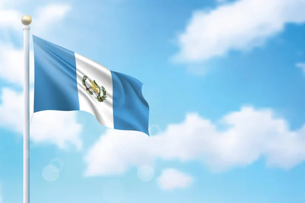 Прапор Гватемали Фоні Неба Шаблон Дизайну Плакатів День Незалежності — стоковий вектор