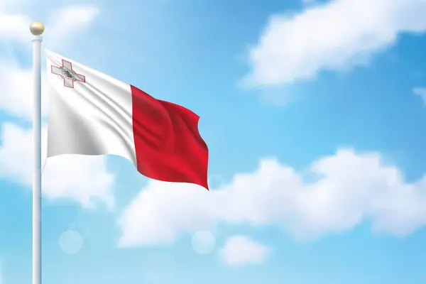 Macha Flagą Malty Tle Nieba Szablon Projektowania Plakatów Dni Niezależności — Wektor stockowy
