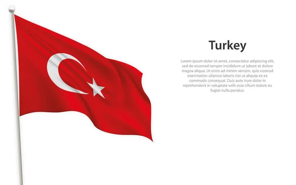 Beyaz Arka Planda Türkiye Bayrağı Sallıyor Bağımsızlık Günü Poster Tasarımı — Stok Vektör