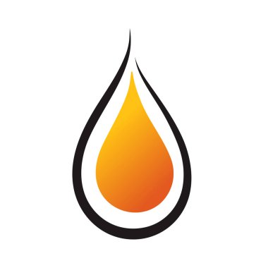 Yağ damlası ikonu vektör çizimi, düz tasarım