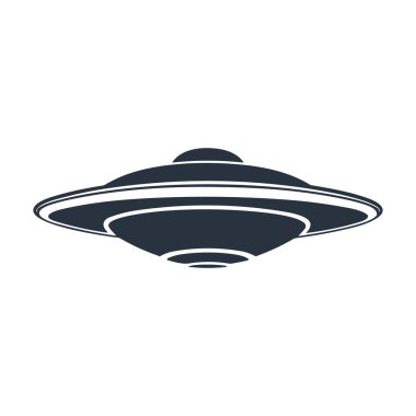 Düz UFO resim tasarımı, basit bir yabancı gemi logosu