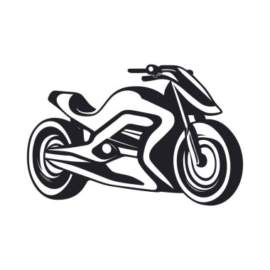Motorsiklet sürücüsü, soyut vektör silueti, motor spor logosu 