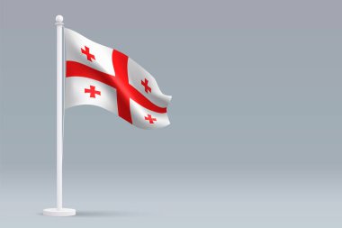 Gri arka planda izole edilmiş Gürcistan bayrağı