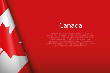 3d ulusal bayrak Kanada 'nın arka planında telif uzayı ile izole edildi