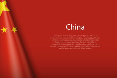 Arka planda telif uzayı ile izole edilmiş 3d ulusal bayrak Çin