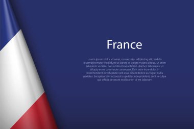 Fransa 'nın 3d ulusal bayrağı arka planda telif uzayı ile izole edildi