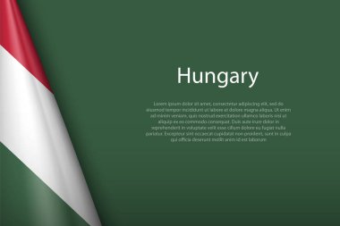 Macaristan 'ın 3d ulusal bayrağı arka planda telif uzayıyla izole edildi