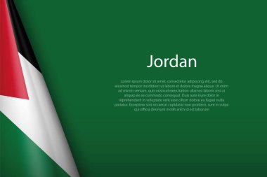 Jordan 'ın arka planda izole edilmiş 3d ulusal bayrağı