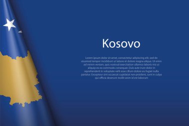 Kosova 'nın 3d ulusal bayrağı arka planda telif uzayıyla izole edildi