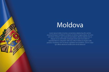 Moldova 'nın 3d ulusal bayrağı arka planda telif uzayıyla izole edildi