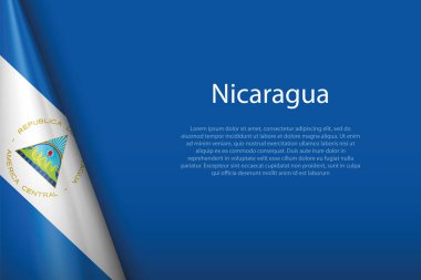 3 boyutlu ulusal bayrak Nikaragua arka planda kopyalanmış durumda