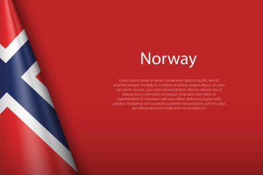 3d ulusal bayrak Norveç 'in arka planında kopyalanmış