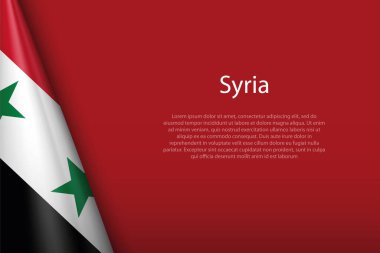 Suriye 'nin 3d ulusal bayrağı arka planda telif uzayıyla izole edildi