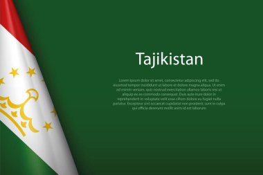 Tacikistan 3d ulusal bayrağı arka planda telif uzayı ile izole edildi