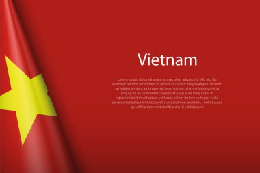 Vietnam 'ın 3d ulusal bayrağı arka planda izole edilmiş