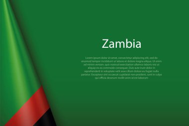 3d ulusal bayrak Zambiya telif uzayıyla izole edildi