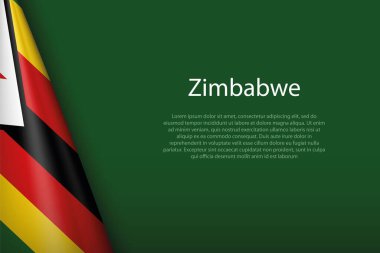 3d ulusal bayrak Zimbabwe telif uzayı ile izole edildi