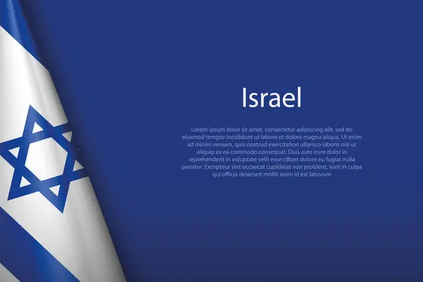 Bandeira Nacional Israel Isolado Segundo Plano Com Copyspace — Vetor de Stock