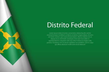 3d bayrak Federal Distrito, Brezilya eyaleti, arka planda telif uzayı ile izole edilmiş