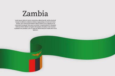 Zambiya kurdele bayrağı. Kutlama arkaplan şablonu