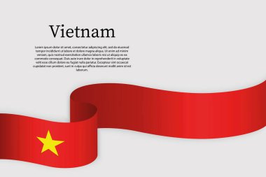 Vietnam bayrağı kurdelesi. Kutlama arkaplan şablonu