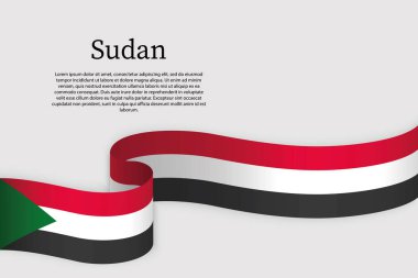 Sudan 'ın kurdele bayrağı. Kutlama arkaplan şablonu