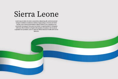 Sierra Leone 'nin kurdele bayrağı. Kutlama arkaplan şablonu