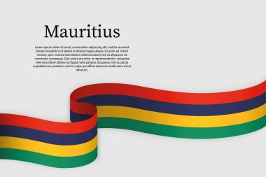 Mauritius 'un kurdele bayrağı. Kutlama arkaplan şablonu