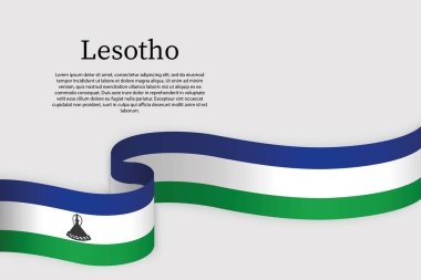 Lesotho 'nun kurdele bayrağı. Kutlama arkaplan şablonu