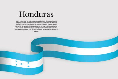 Honduras kurdele bayrağı. Kutlama arkaplan şablonu