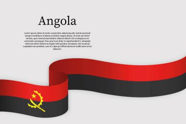 Angola 'nın kurdele bayrağı. Kutlama arkaplan şablonu