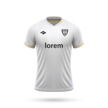 Santos tarzında 3D gerçekçi futbol forması, futbol takımı 2023 için gömlek şablonu