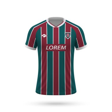 Fluminense tarzında 3D gerçekçi futbol forması, futbol takımı 2023 için gömlek şablonu