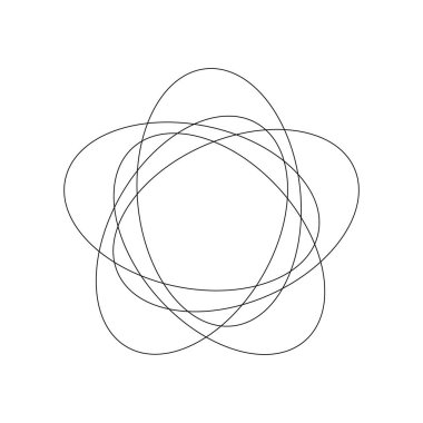 Beş set venn şablonunun kesişim noktası