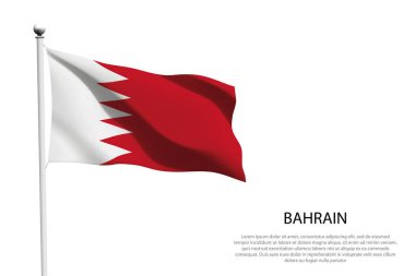 Ulusal Bahreyn bayrağı beyaz arkaplanda dalgalanıyor