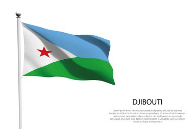 Cibuti bayrağı beyaz arkaplanda dalgalanıyordu