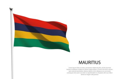 Mauritius 'un ulusal bayrağı beyaz arkaplanda dalgalanıyor.