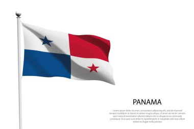 Panama ulusal bayrağı beyaz arkaplanda dalgalanıyor