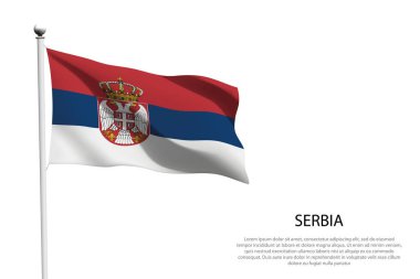 Sırbistan 'ın ulusal bayrağı beyaz zemin üzerinde dalgalanıyordu