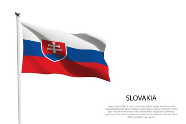Ulusal Slovakya bayrağı beyaz arkaplanda dalgalanıyor