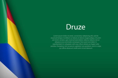 Dürzi 'nin 3d bayrağı, etnik grup, telif alanı ile izole edilmiş