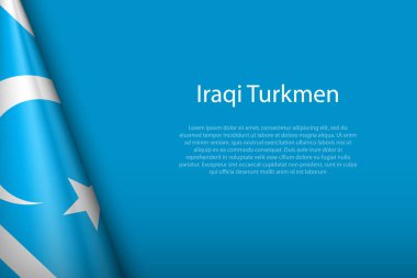 Irak Türkmenlerinin 3D bayrağı, etnik grup, telif uzayı ile izole edilmiş.