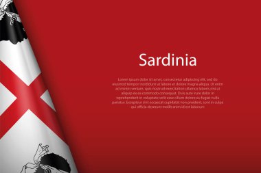 3d bayrak Sardunya, İtalya bölgesi, arka planda kopyalanmış