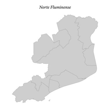 Norte Fluminense haritası, Rio de Janeiro eyaletinde sınırları bulunan bir mesoregion 'dur.