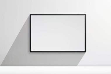 Gerçekçi vektör ışık kutusu şablonu, duvardaki pano tabela çerçevesi