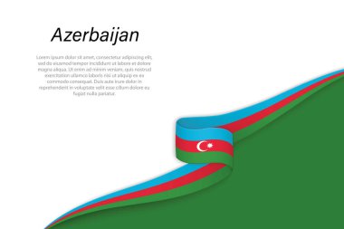 Telif uzayı geçmişi olan Azerbaycan 'ın dalga bayrağı. Sancak veya kurdele vektör şablonu